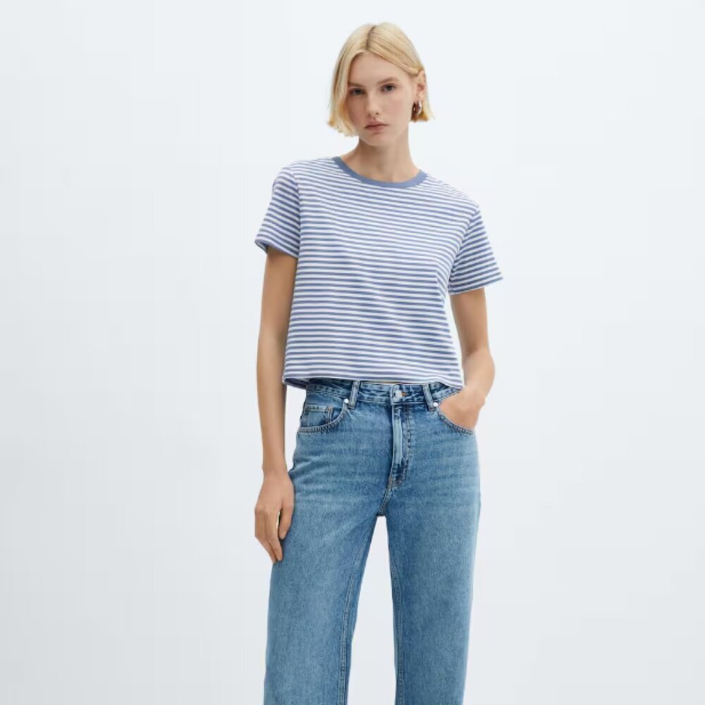 MANGO Striped short-sleeved t-shirt